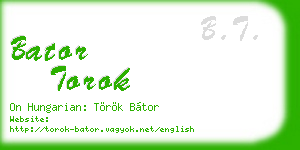 bator torok business card